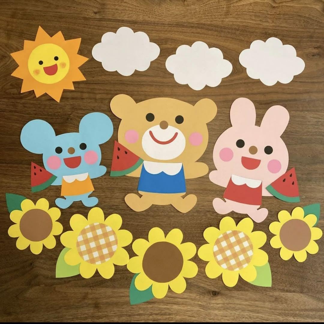 Amazon.co.jp: 壁面飾り 夏 ひまわり 7月8月 保育園 幼稚園